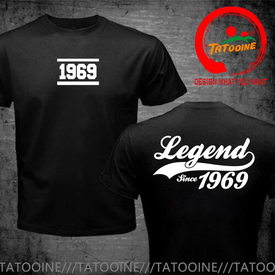 Legends Since 1969 T Shirt Men High Street Fashion Trend Made In 1969 T-shirt Men's Vintage Born In 1969 Oversize Cotton T-shirt