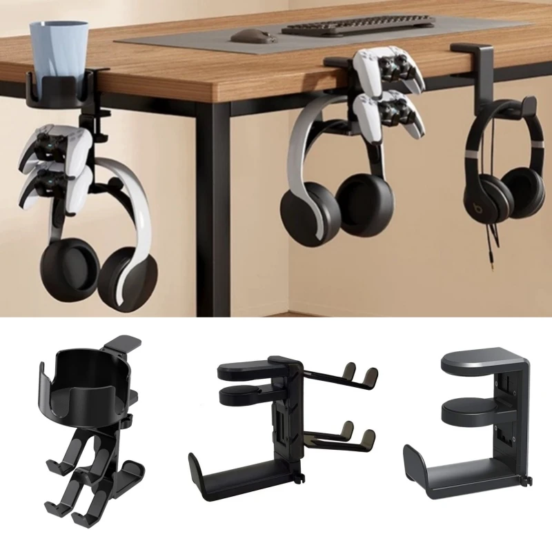 Creative No Punch Super Load-bearing Table Clip Headphone Hook Headphone Holder 360 Degree Rotating Headphone Storage Holder