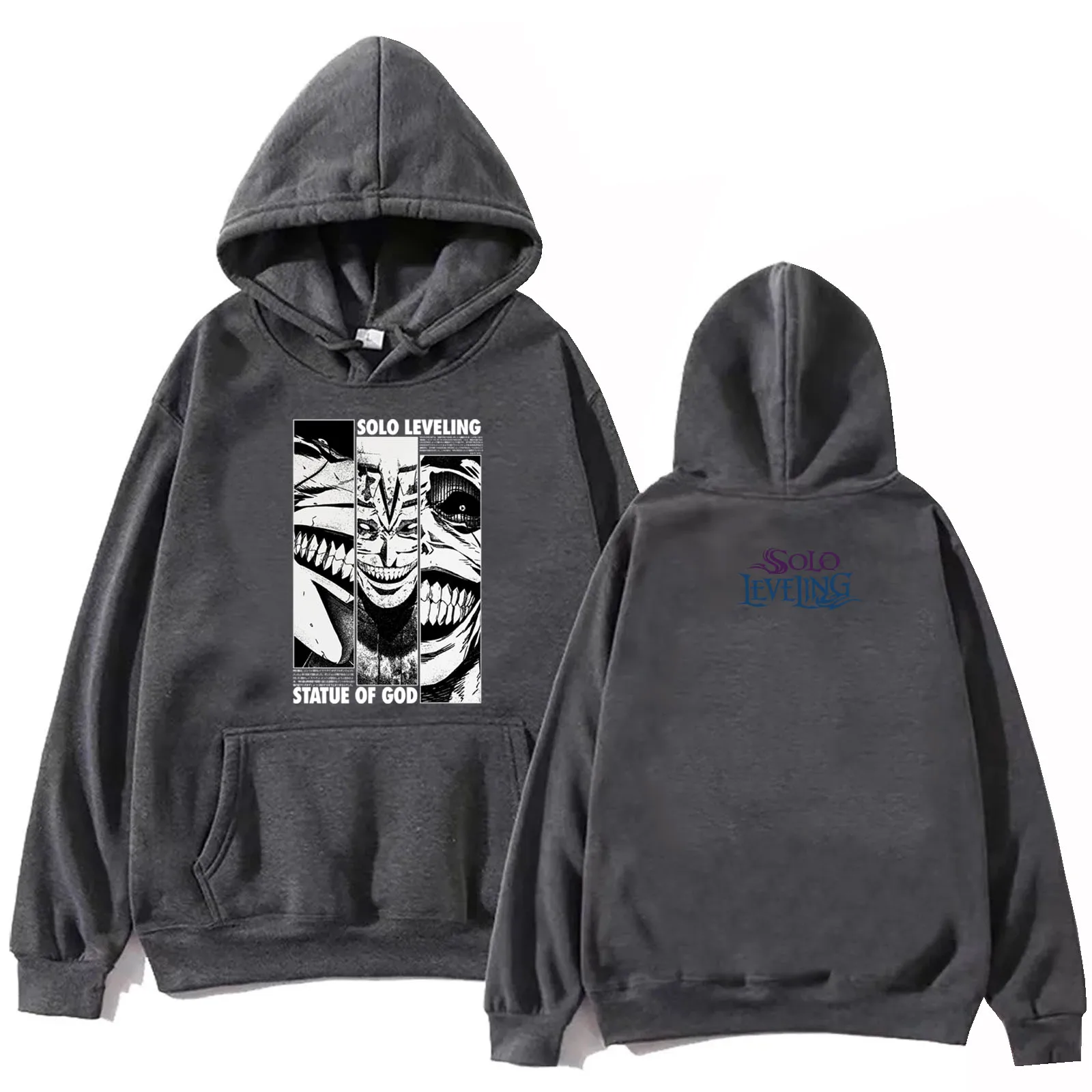 Solo Leveling Statue of God Sung Jinwoo Anime Hoodie Long Sleeve Streetwear Women Men Hooded Sweatshirt Fashion