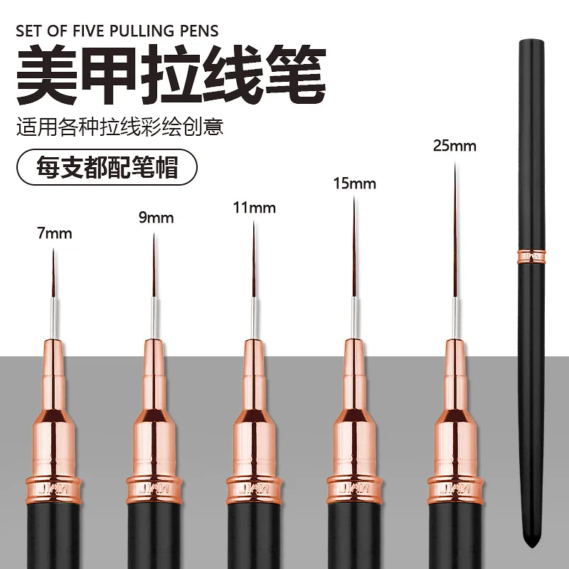 100 Sets 5 stk/set Naald Nagel Tekening Pen Ultra Fijne Japanse Nagel Tekening Pen Carving Pen Nail Tekening Pen