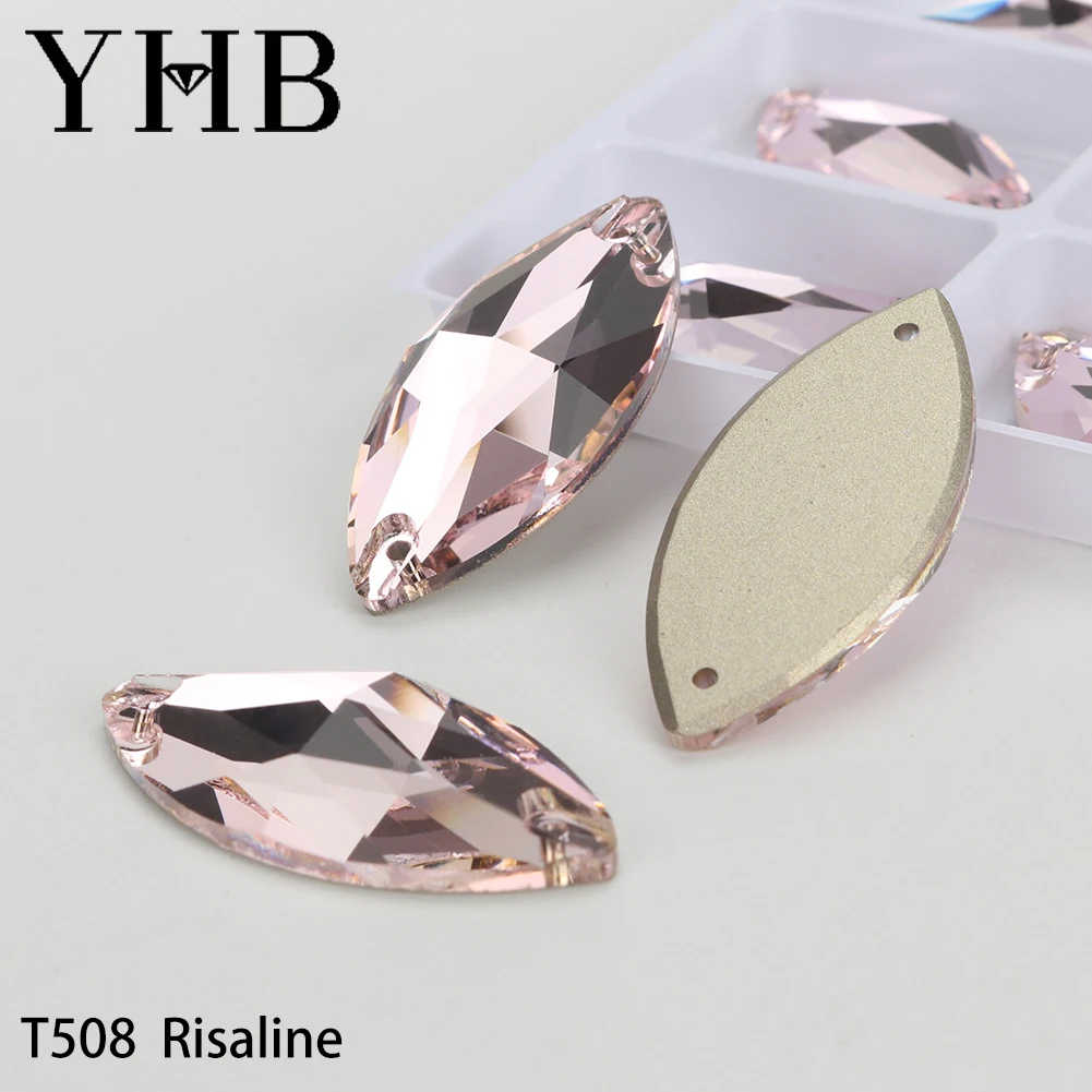 YHB Nevette Maanlicht Rose Licht Siam Glas Kristal AB Naaien Stenen Plaksteen Naai op Steentjes Voor Kledingstuk Kleding Tassen