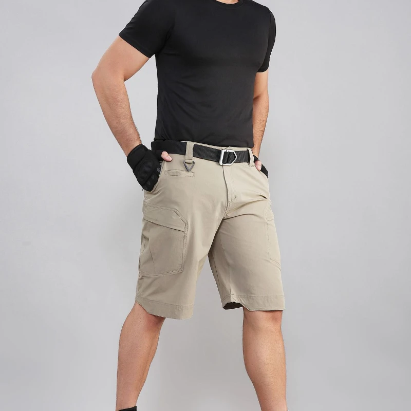 Heren Sneldrogende Cargo Shorts Zomer Waterdichte Buitensport Combat Overalls Multi Pocket Slijtvaste Kwart Broek Nieuw