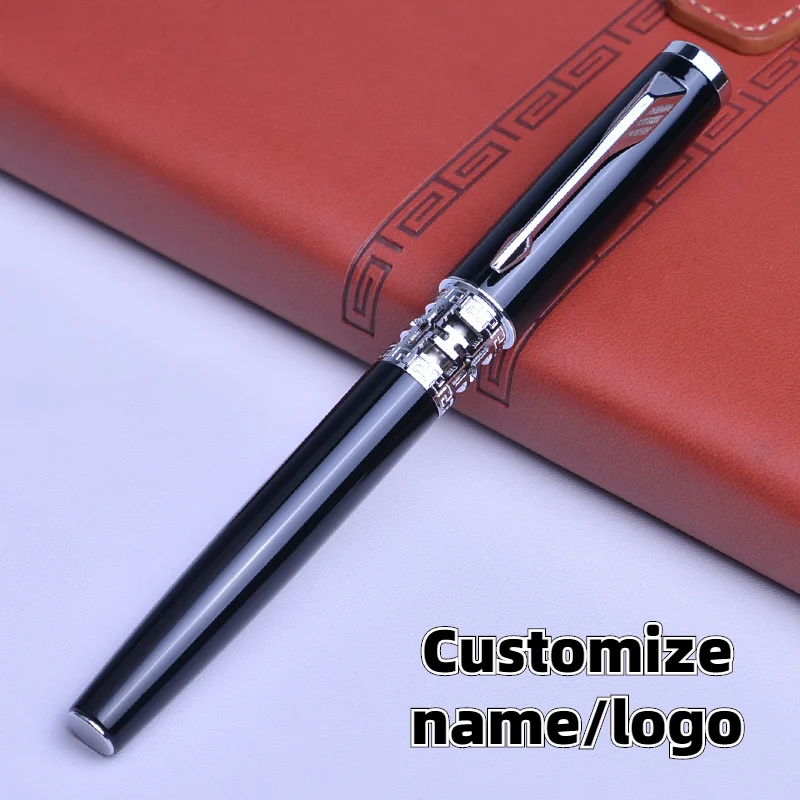 Luxury Metal Ballpoint Pen Sculpture Pattern Roller Pen Office  Stationary 0.7mm Business Writing Customized Name Text Logo Gift