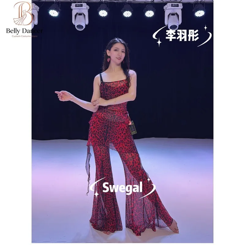 customized-swegal-belly-dancewear-practice-outfit-black-and-red-leopard-print-mesh-apron-pants-for-beginners-group-stage-wear
