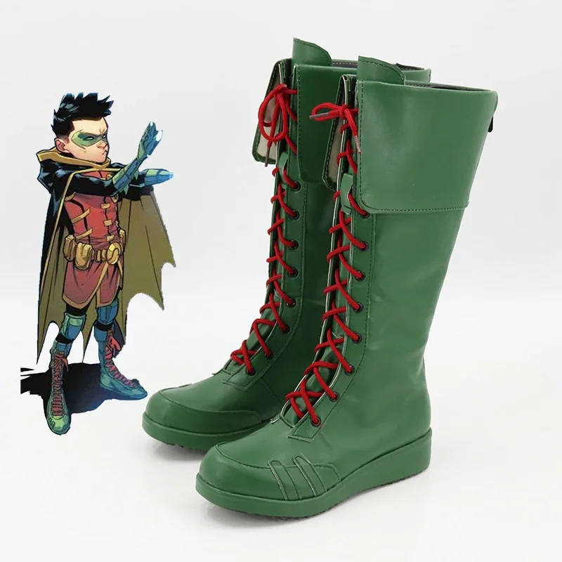 

Game Cosplay Shoes Damian Wayne Robin Boots Halloween Costume Accessories Props