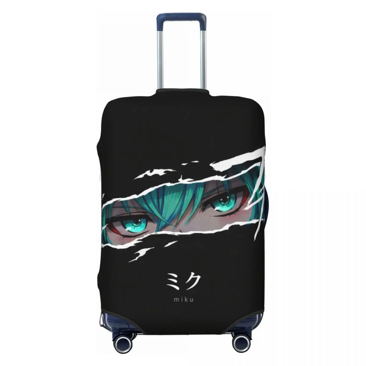 カスタムハツネミク-vocaloid-ロックアニメ荷物カバープロテクターかわいい旅行スーツケース保護カバー-18-32-インチ用