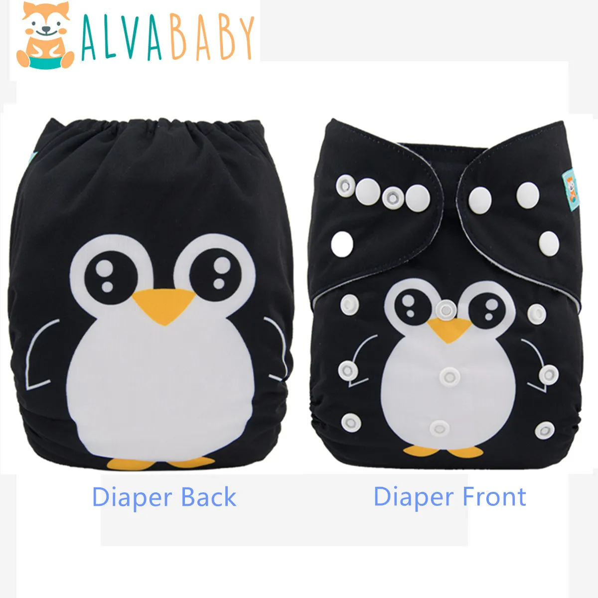1pc ALVABABY Baby Cloth Diaper Reusable Baby Modern Cloth Nappy Digital Position Pocket Diaper Shell
