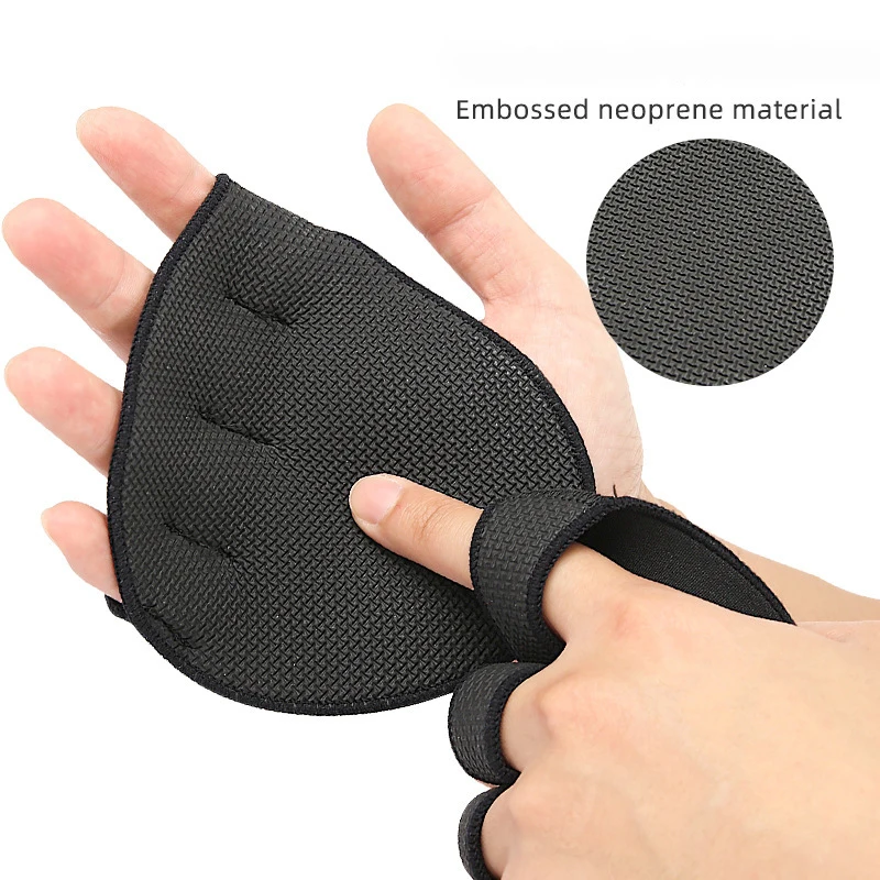 1 Stück/2 Stück Fitness Gewichtheben Anti-Rutsch Langhantel Deadlift Bankdrücken Sport Handschutz Vier-Finger-Handflächenhandschuhe – Pull-Up Handpolster Verschleißfeste