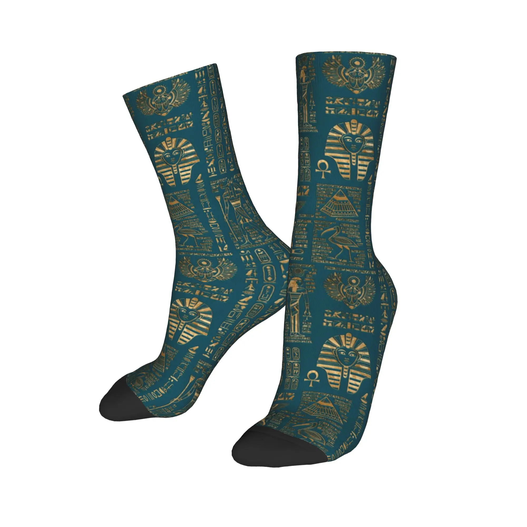 Custom Kawaii Egyptian Hieroglyphs And Deities Socks Men Women Warm 3D Printed Ancient Egypt Pharaoh Football Sports Socks view 3