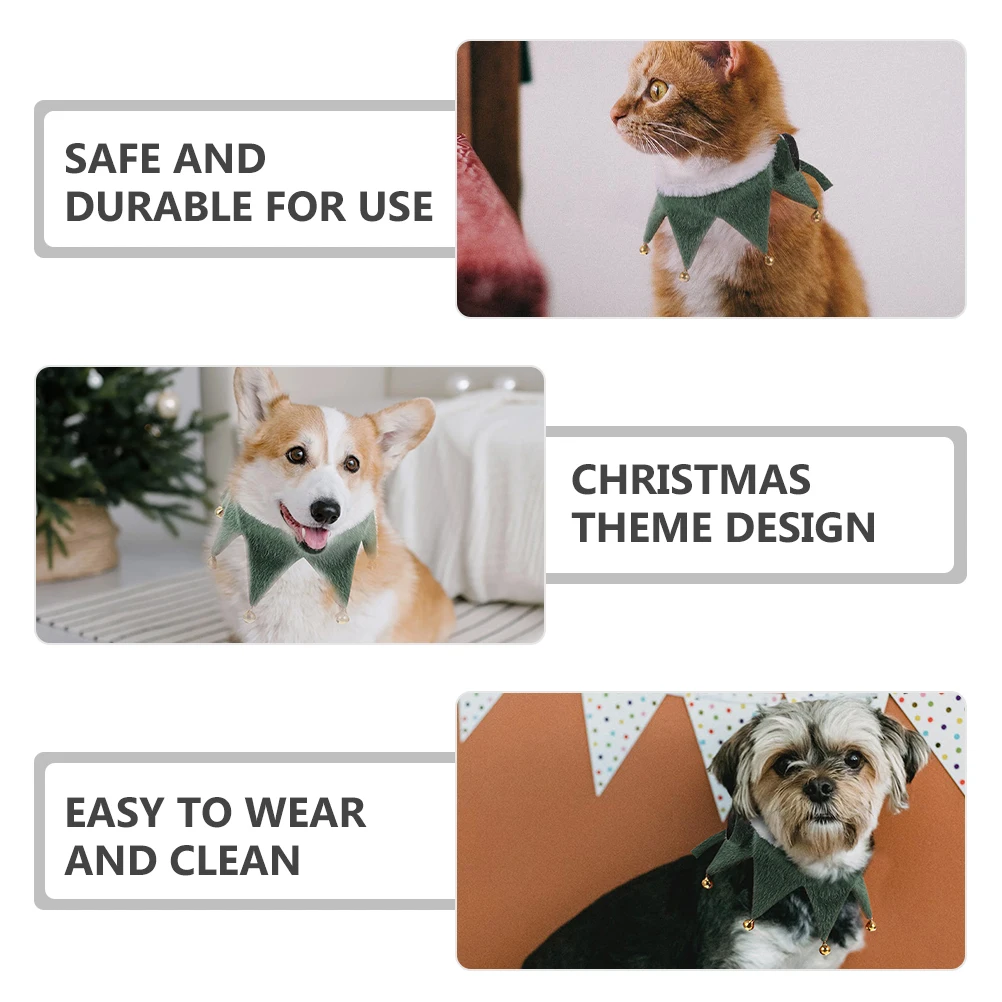 

Pet Christmas Scarf Soft Supple Decorative Dog Scarf Bell Lightweight Holiday Pet Costume Supplier Dog Clothing
