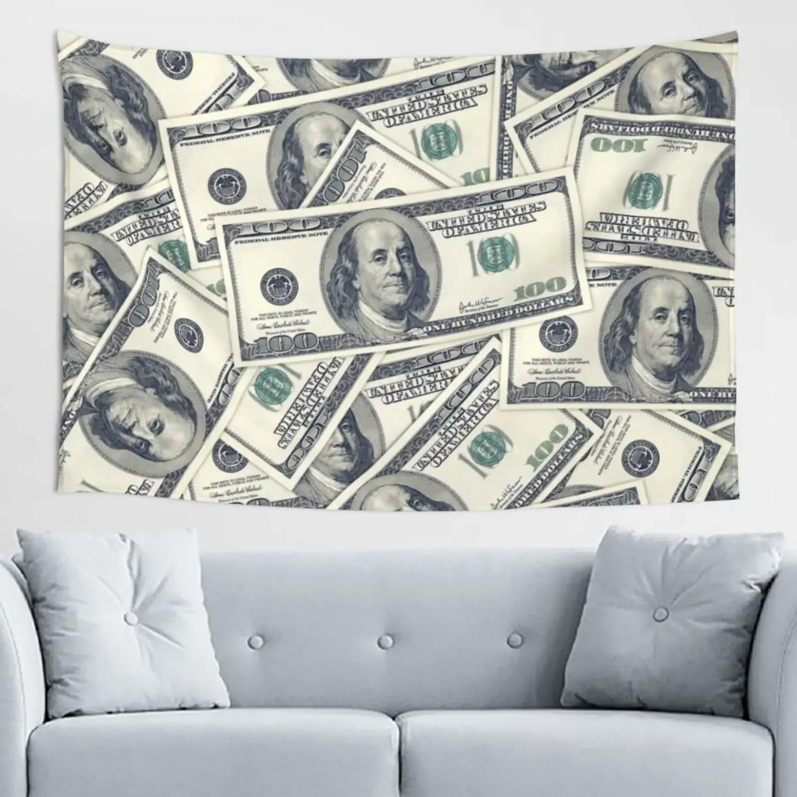 Money Theme Tapestry Franklin 100 Dollar Tapestry Creativity Aesthetic Tapestry Wall Hanging for Bedroom Living Room Dorm Decor