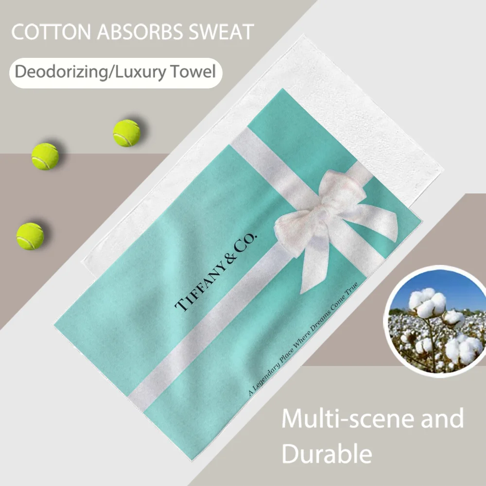 Aesthetic Blue T-TiffanyS Luxury Bathroom Hand Towels One Side Cotton One Side Microfiber Personalized Gift Dropshipping