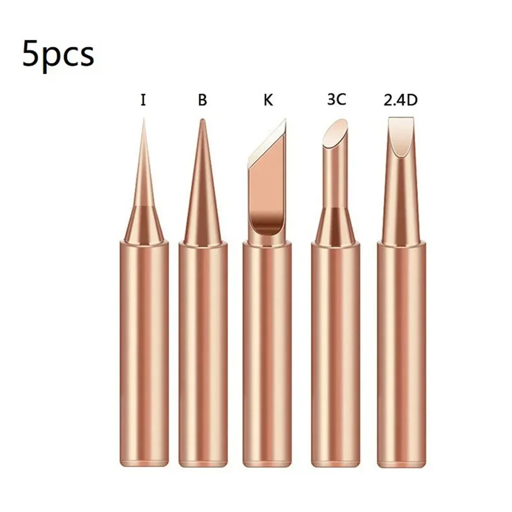 

5pcs Copper Soldering Iron Tip Professional Solder Tips Welding Head DIY Soldering Tools Household Soldering Accessories