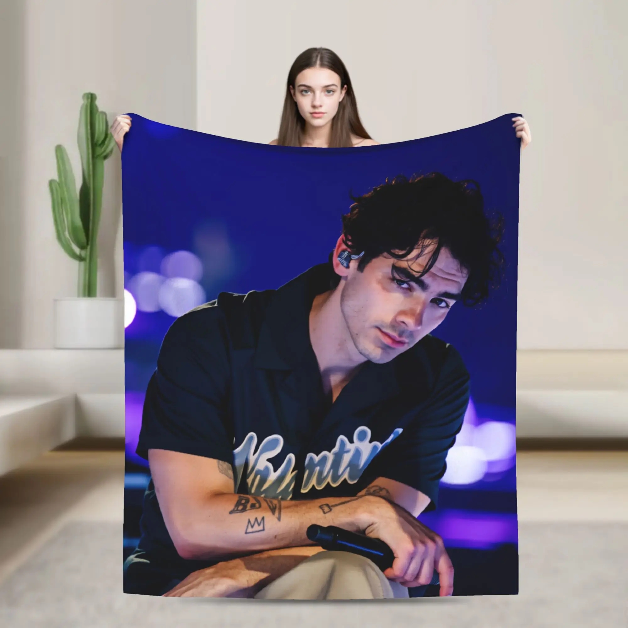 Joe Jonas Music Flannel Blanket Autumn J-Jonas Brothers Super Warm Throw Blanket for Boy Girl Couch Chair Bedspread Sofa Bed