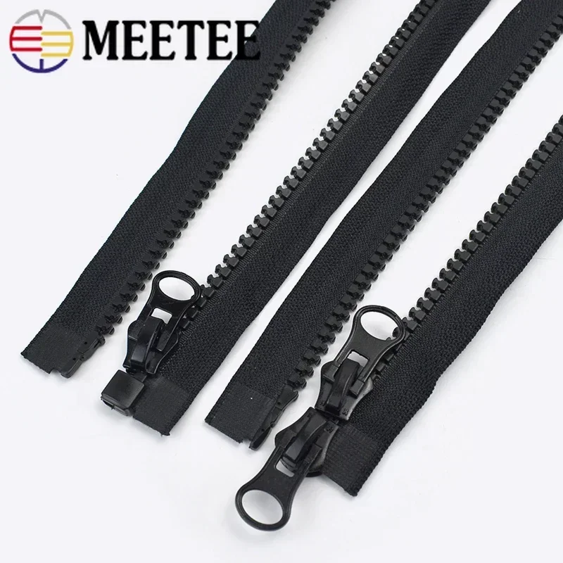 70-200cm Meetee 8# Resin Zippers Open-end Long Zipper for Jackets Coat Bags Tent Zip Repair Kit DIY Tailor Sewing Accessories