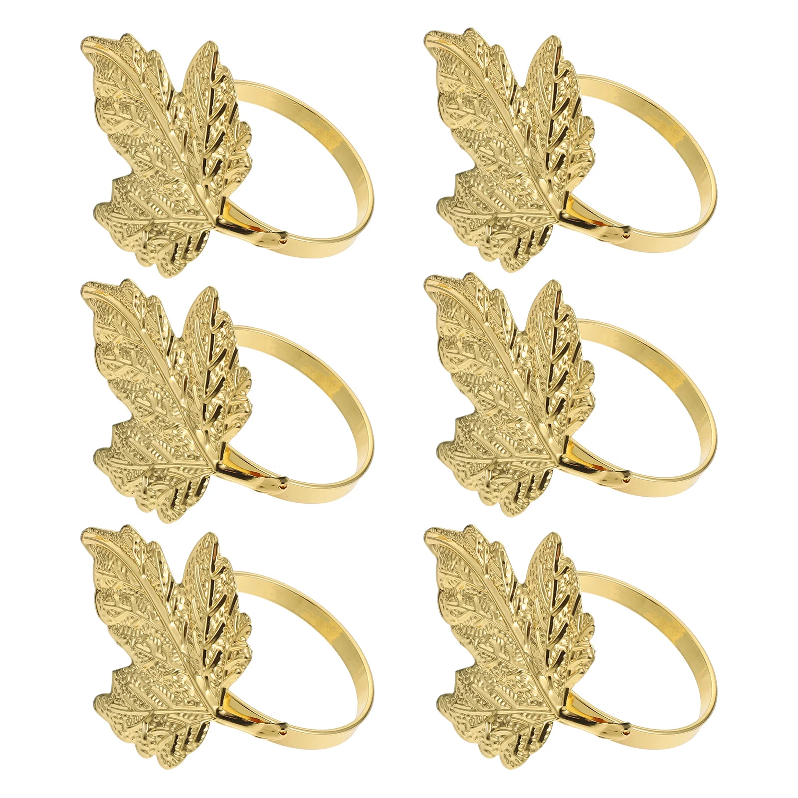 

6Pcs Leaf Napkin Buckles Stylish Napkin Holders for Party Table Decor Elegant Dining Accessories Decorative Ring Clasps