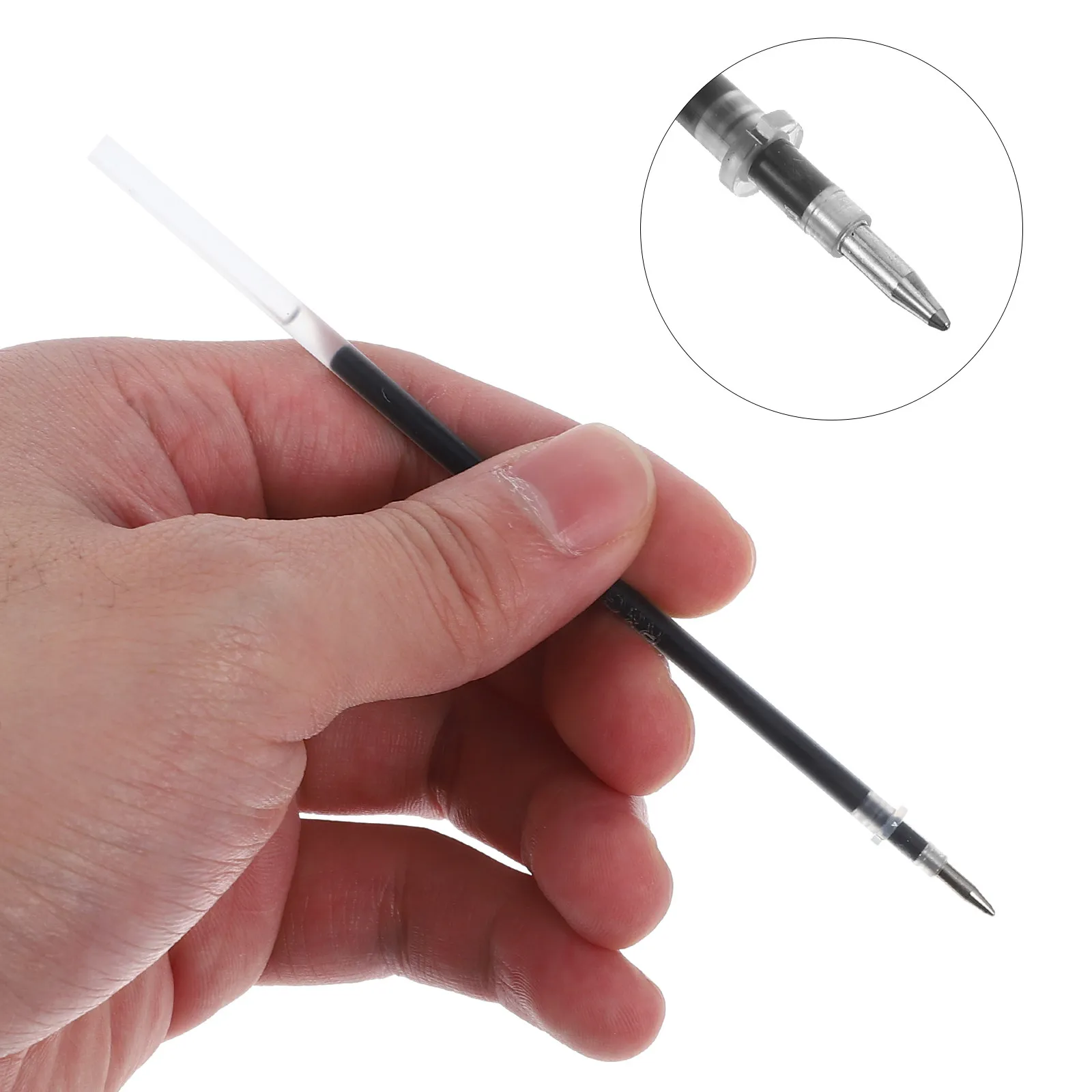 

24Pcs Gel Pen Refills Black Fine Point Smooth Quick Drying Ink Suitable for Office School Student Tasks Student Pen Refills