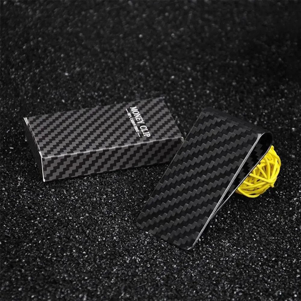 

Fashion Real Carbon Fiber Card Holder Minimalist Stylish Money Clip Slim Cash Clip Unisex