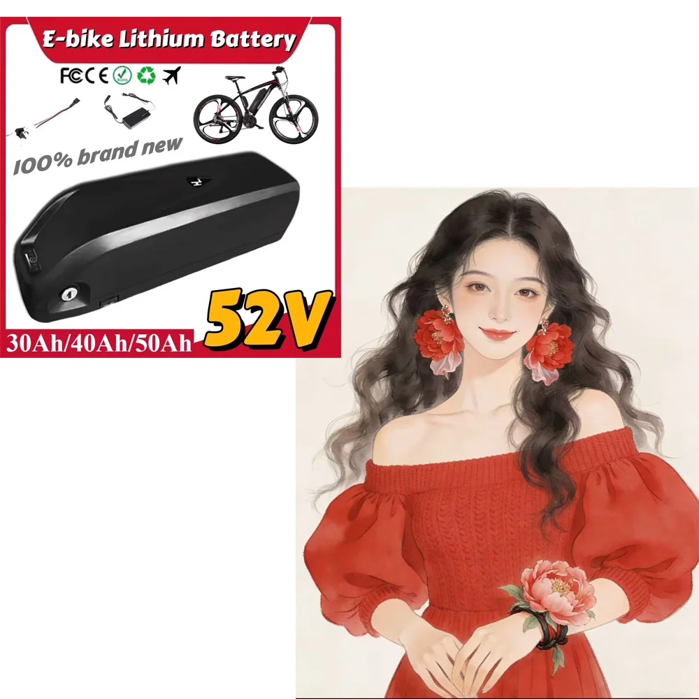 ⚡ 50AH 🚚 52V Hailong Battery Polyester DP-9, BMS 18650 Cell, Lithium-ion 52V Battery Pack📦