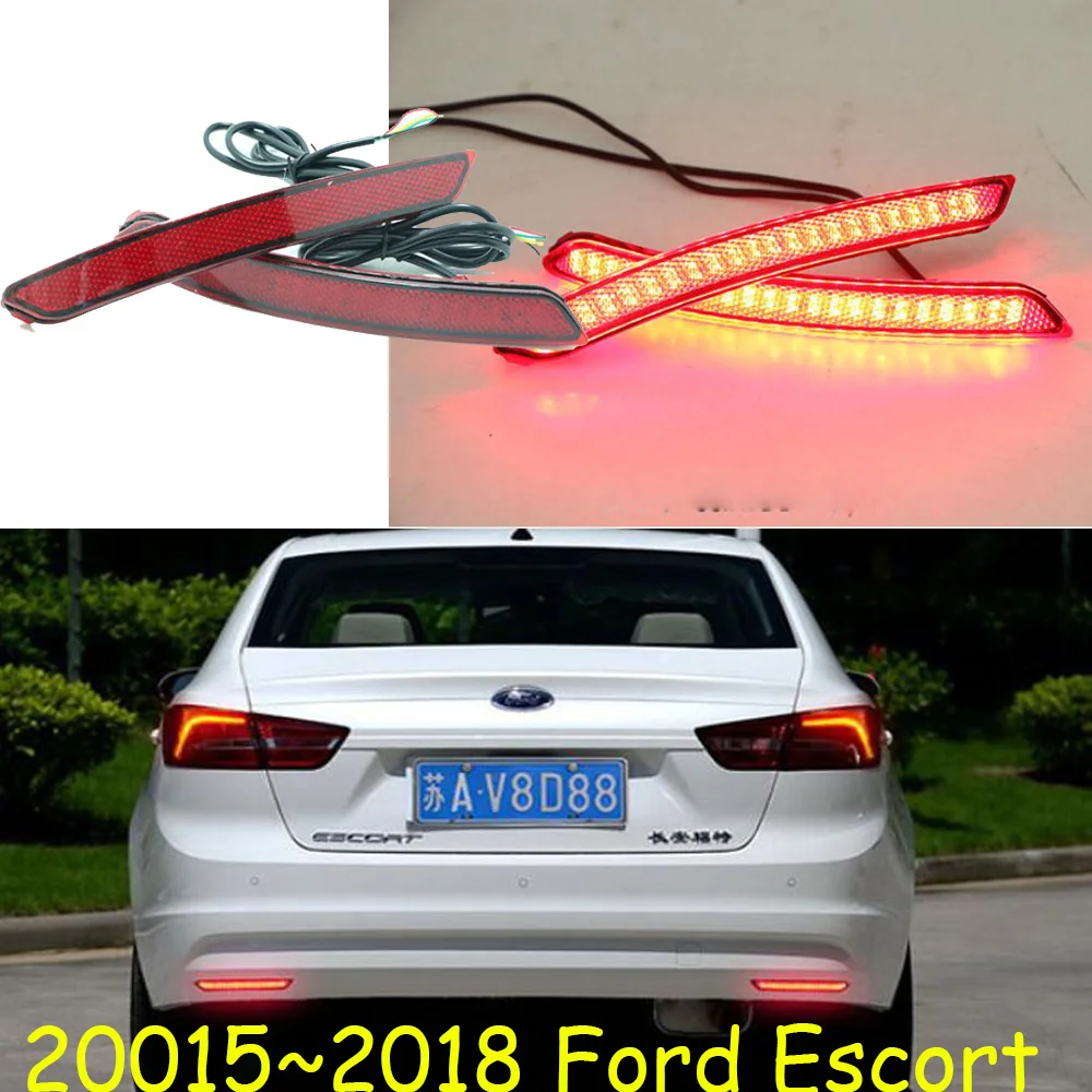 

car accessories bumper tail light for Ford Escort rear light taillight LED Reflector 2015~2018y for Ford Escort fog lamp