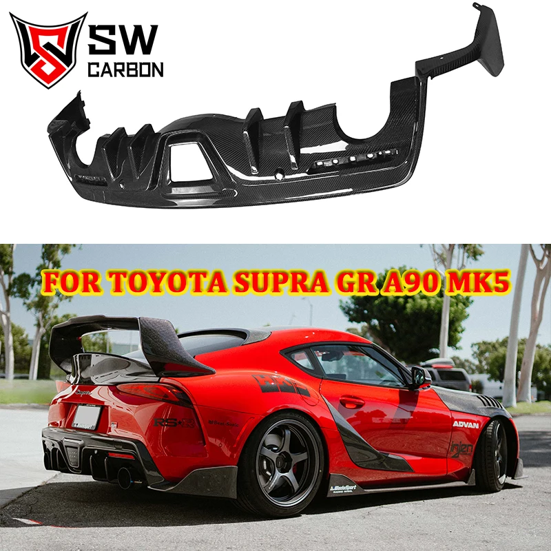 High quality Toyota Supra A90 A91 MK5 GR Carbon Fiber MB Style Rear Diffuser Rear Bumper Lip Splitter Under Spoiler Body Kit