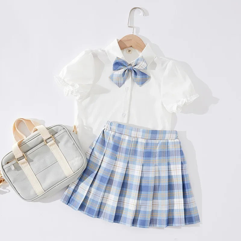 Kid Pink JK Sailor Dress 3szt. Dziewczyna japoński koreański ortodoksyjny mundurek szkolny śliczna plisowana spódnica z krótkim rękawem Kawaii garnitur Anime COS