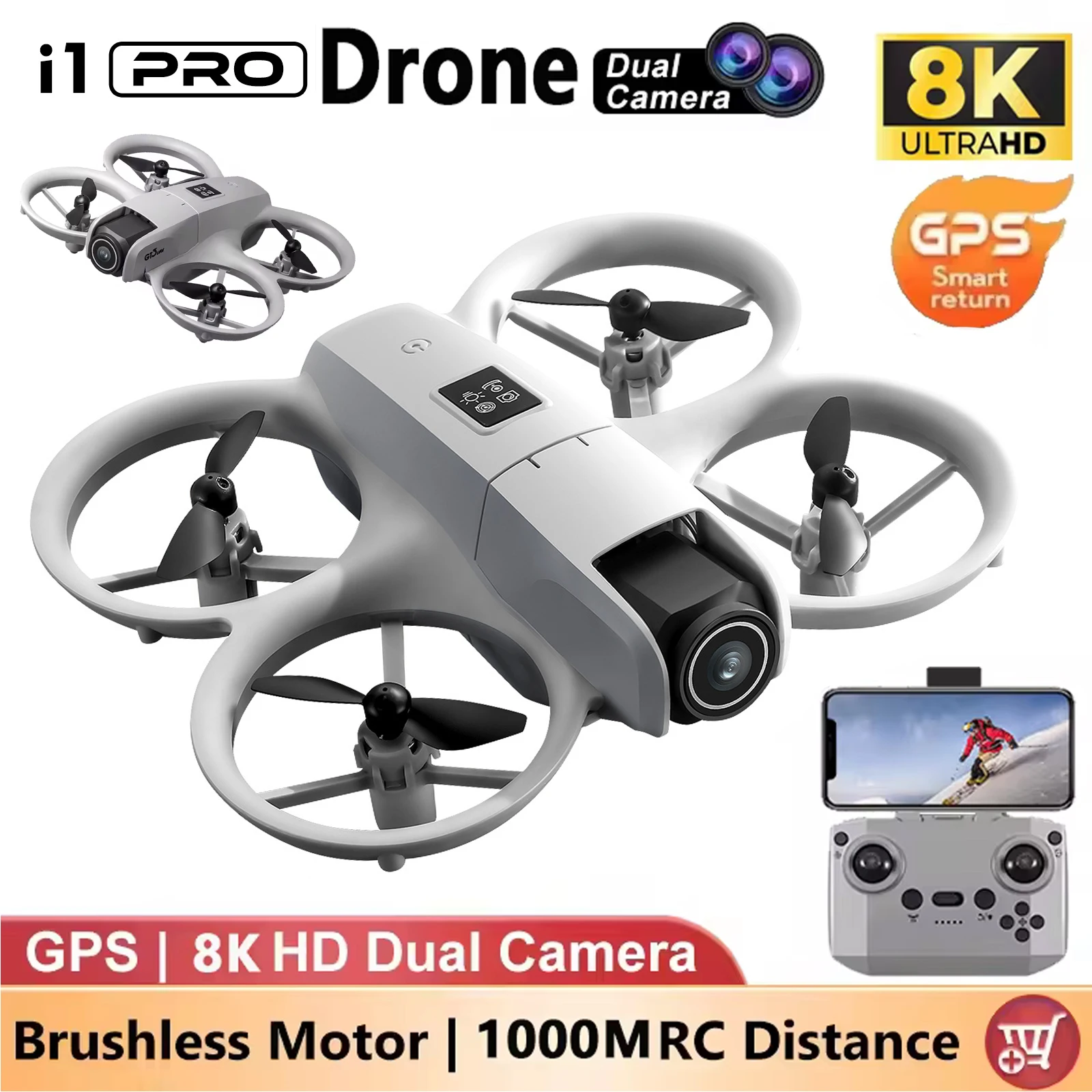 

NEW Drones GT3 GPS 8K Professional HD 180° Dual Cameras 5G WIFI Brushless Motors Obstacle Avoidance FPV Foldable Quadcopter Toys