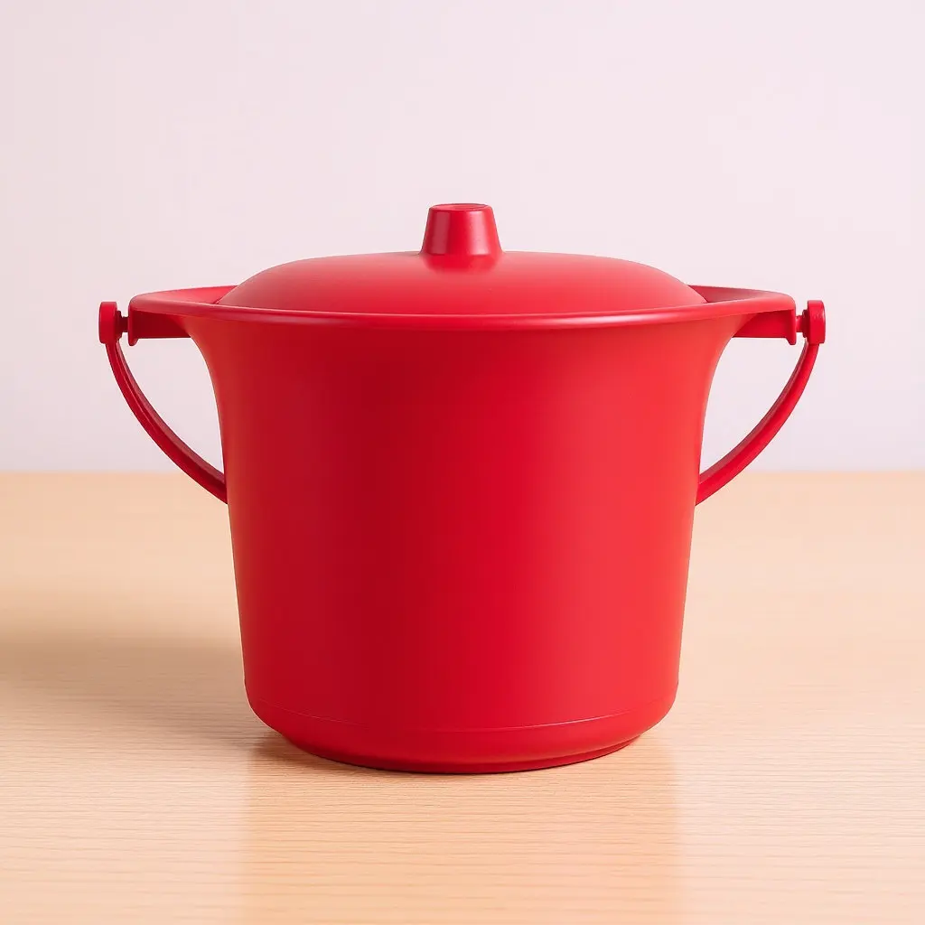 

Wedding Spittoon Portable Durable Red Spittoon with Lid Non Slip Design Practical Household Night Urine Pot Bedpan