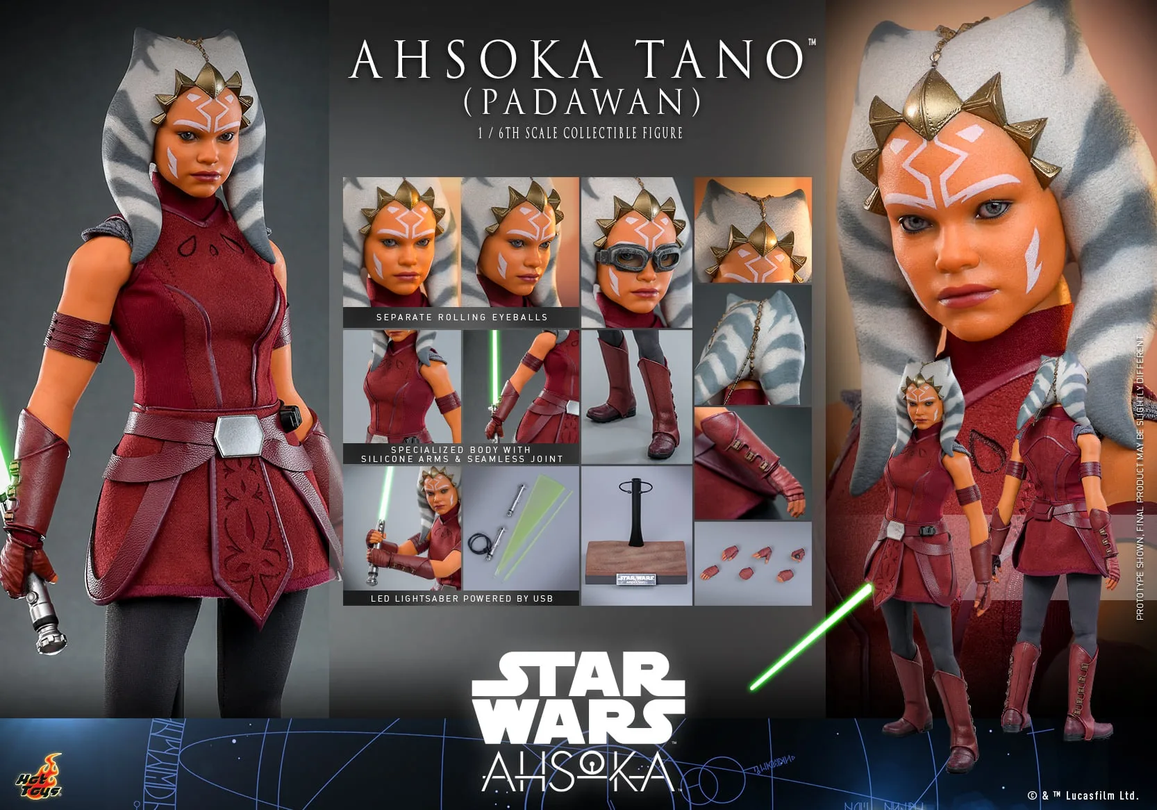

Original Hot Toys HT TMS123 Star Wars Ahsoka Ahsoka Tano Padawan Anime Action Collection Figures Model Toys 1/6th scale In Stock