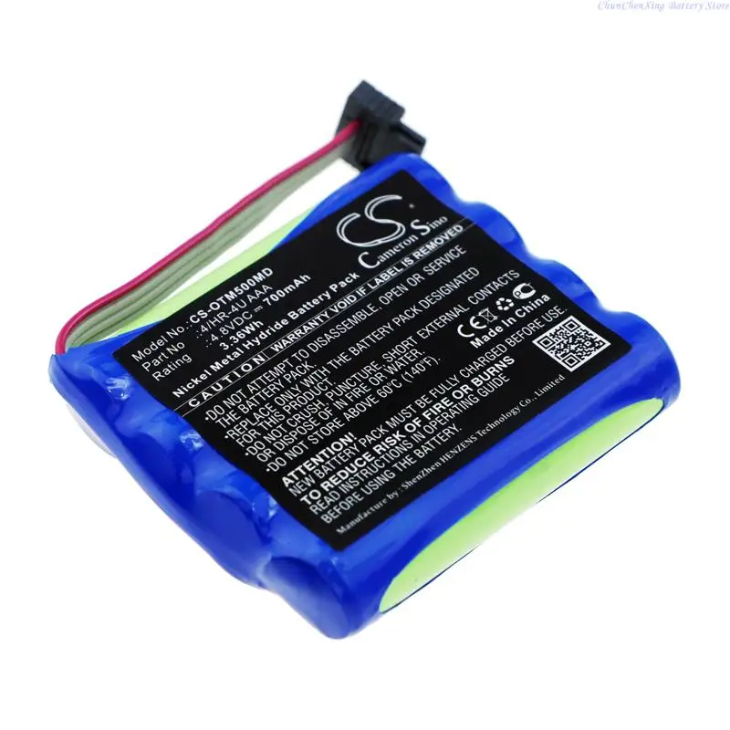 Bateria médica de substituição Cameron Sino 700mAh 4/HR-4U AAA para Optomed Smartscope M5, Smartscope M5 Pro