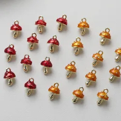 10pcs Dainty Mushroom shaped Charms for Jewelry Making Pendant Supplies DIY Handmade Accessories 8.8*12.8mm