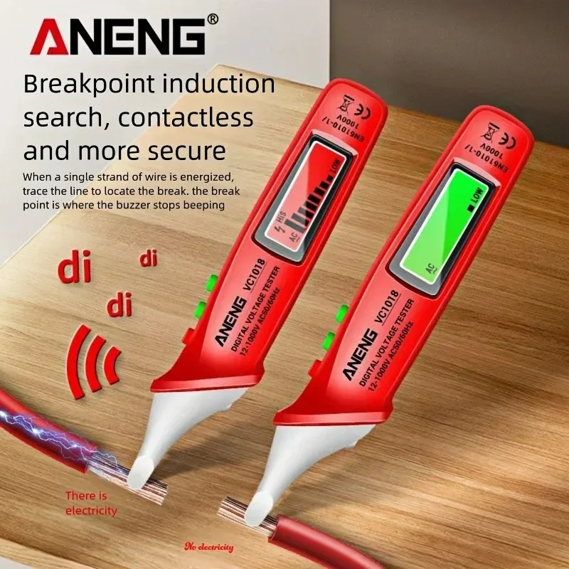 

Интеллектуальный бесконтактный тестер ANENG VC1018 с цифровым дисплеем для электриков, для обнаружения и обслуживания электросетей