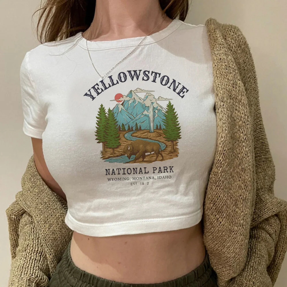 Yellowstone cyber y2k goth yk2 crop top girl yk2 kawai gothic  crop top