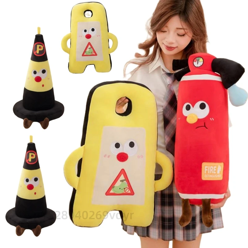 

Warning PillowFire Extinguisher Yellow Warning Sign Student Education Plush Toys Pillow Birthday Gifts for Girls Party Decor