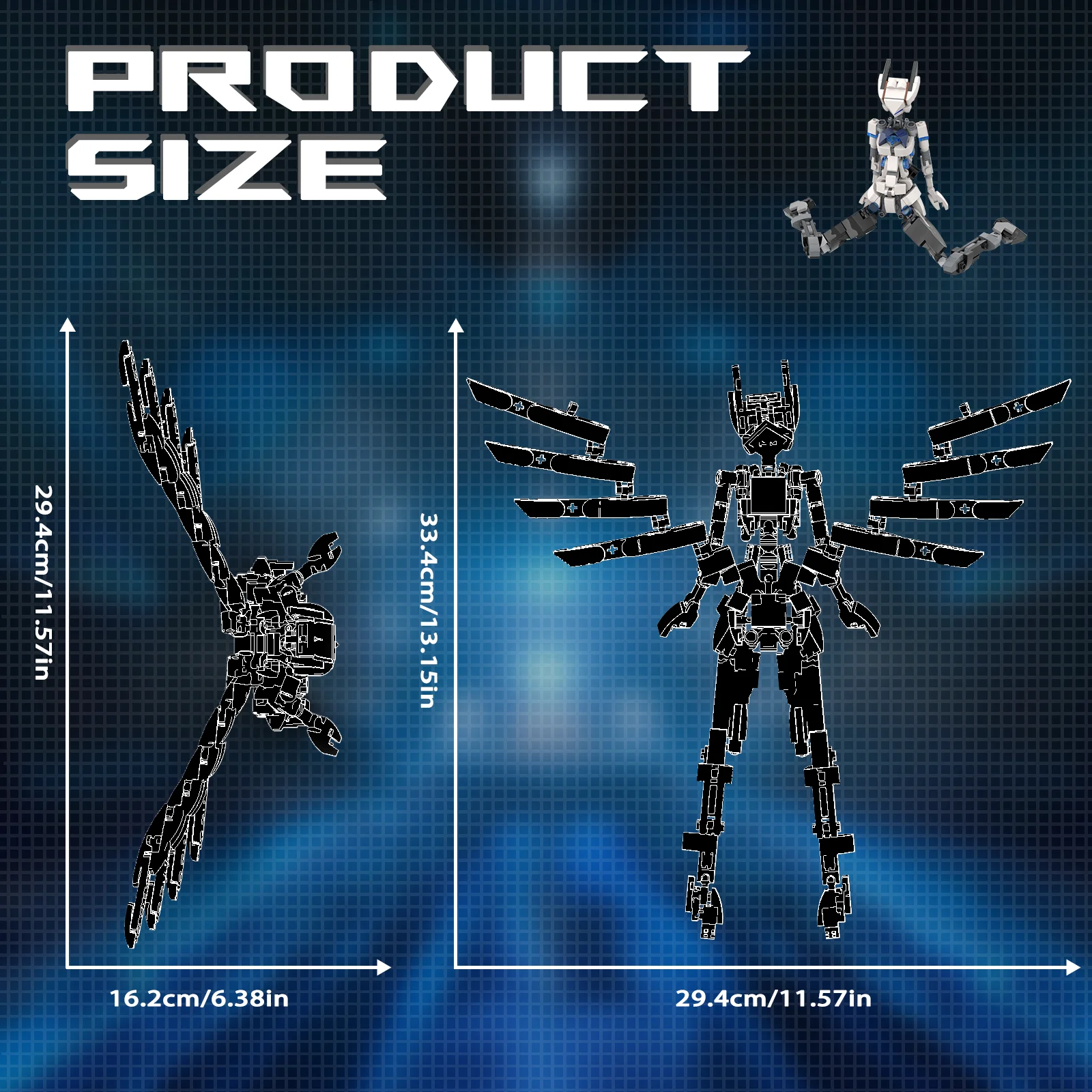Angel Bunny Girl Mecha Mobile Suit Robot Building Blocks Anime Figure Birdy Armor Wing Knight Bricks Toy For Children Adult Gift