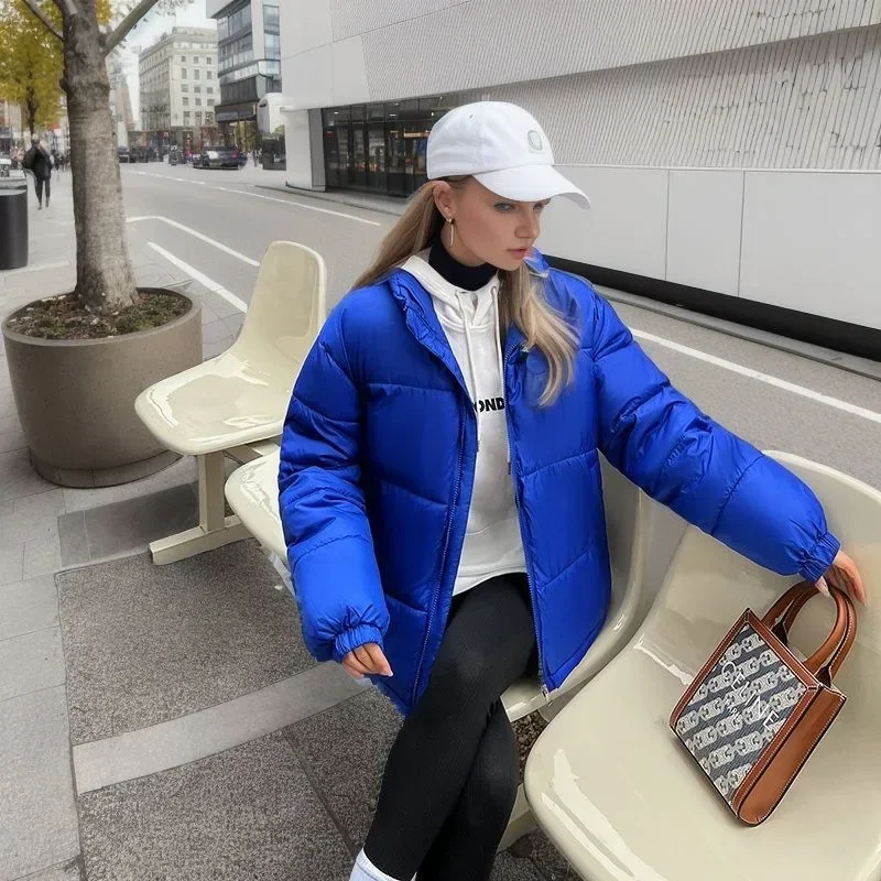 

2025 Winter Women's Jacket Female Short Standing Collar Cotton Jacket Women Pure Color Cotton Jacket For Women Coats 2025 New