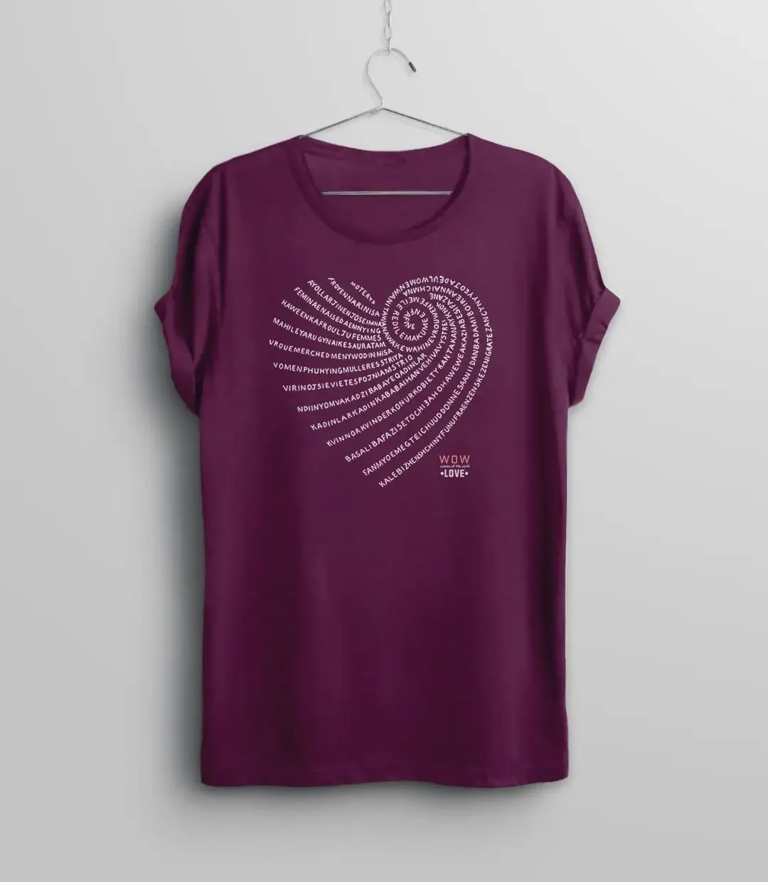 Camiseta de corazón para mujer, Día de San Valentín, unidad femenina, amor, potenciación del feminismo del mundo, WOW