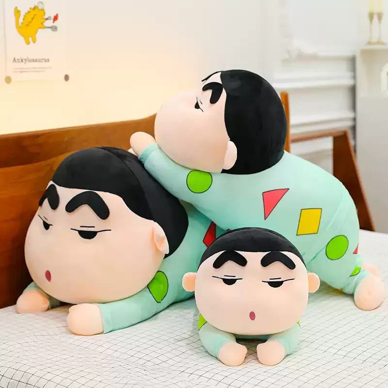 

45/60/75cm Crayon Shin-Chan Large Plush Doll - Lying Pose Stuffed Animal, Ultra-Soft Cartoon Body Pillow For Sleep & Decoration