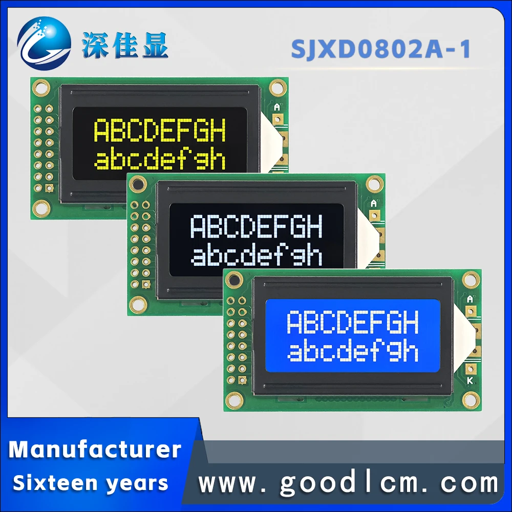 Manufacturer wholesale and export 0802 LCD display screen JXD0802A-1 Small size 8 * 2 character dot matrix module With backlight