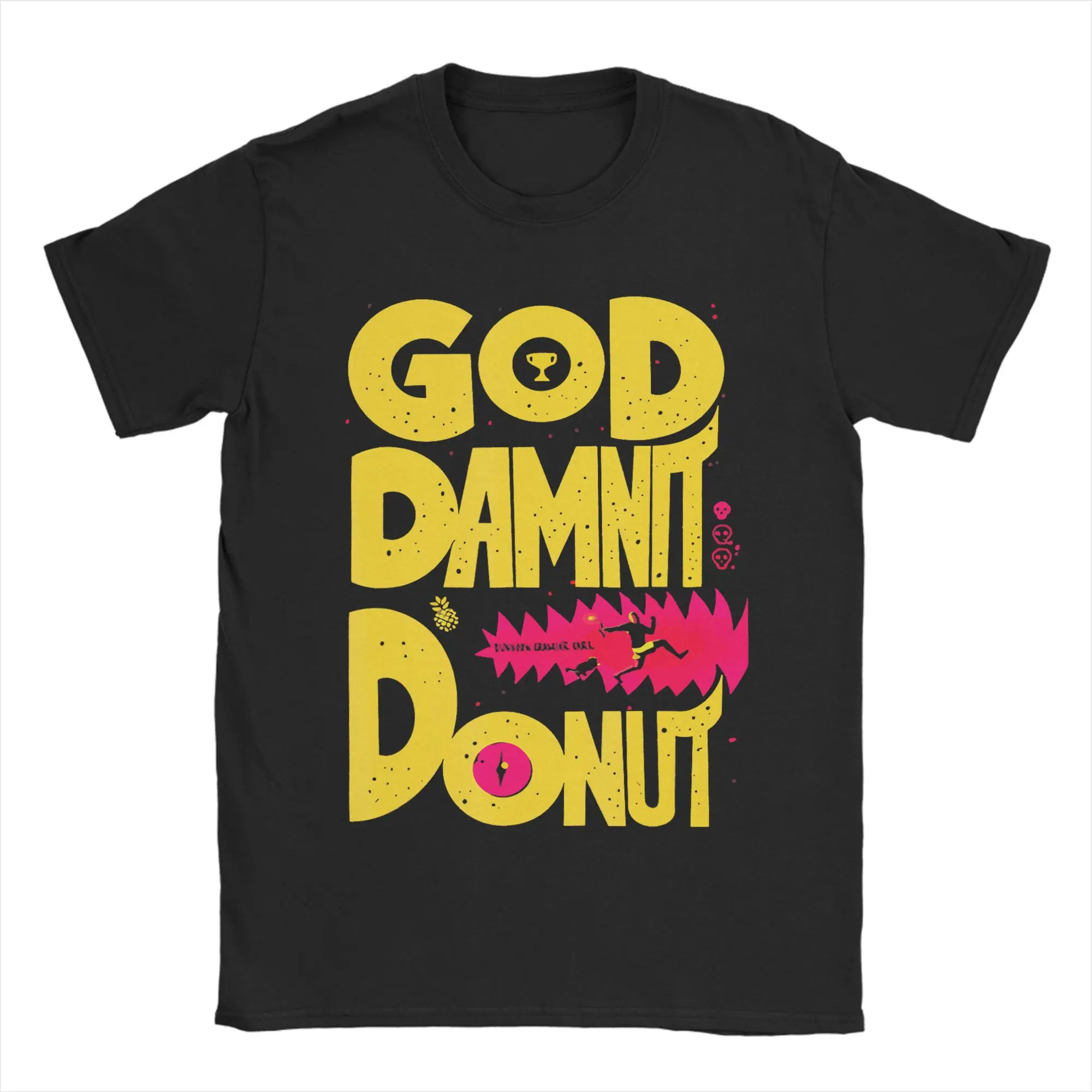 Goddammit Donut Funny Book Lover T-Shirt Summer  Novelty T Shirts Men's Pure Cotton O Neck Oversize Top Tees Short Sleeve Tops