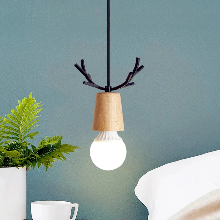 

Pendant Ceiling Lamp LED Child Room Suspension Feature Lighting Oak Nordic Bamboo Lighting Home Decor Hanging Lamps For Ceiling