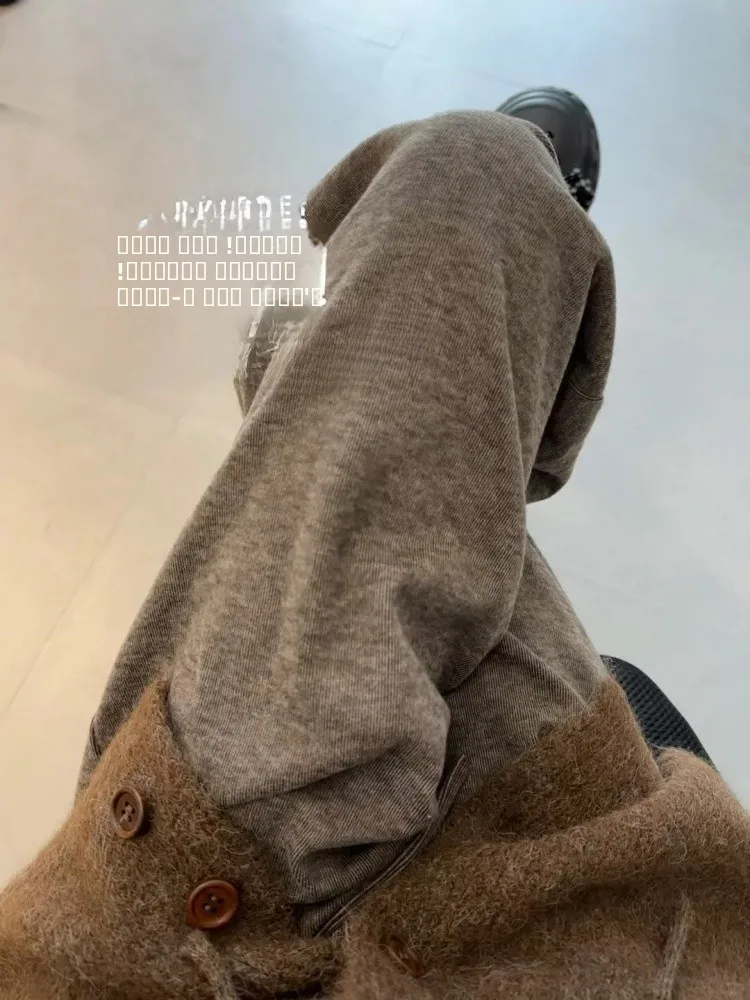 

Широкие домашние брюки карамельного цвета для женщин: осенне-зимние и весенние, с высокой талией, из полиэстера