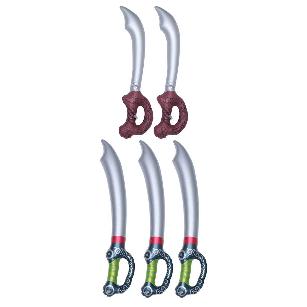 ดาบโจรสลัดเป่าลม 5 ชิ้น วัสดุ PVC คุณภาพสูง สำหรับการแสดงบนเวที ตกแต่งเทศกาลฮาโลวีน และการเล่นบทบาทสมมติสำหรับเด็ก