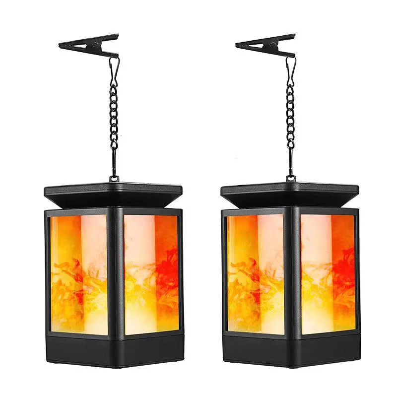 Outdoor Solar Flame Chandelier, Jardim, Gramado, Paisagem, Quadrado, 99LED