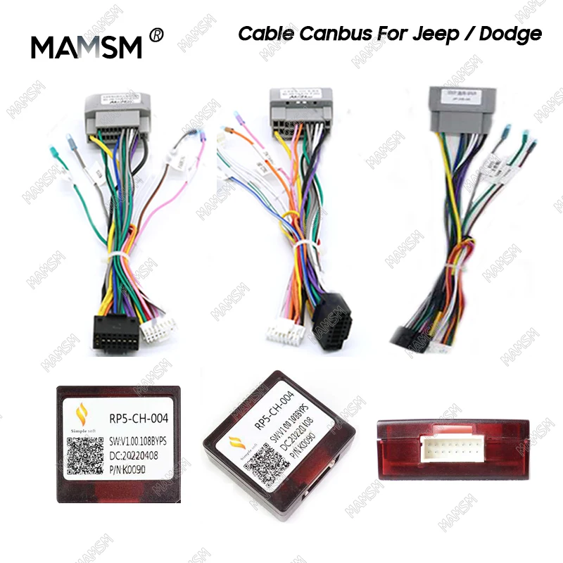 MAMSM Car 16pin Harness Adapter Canbus Decoder For Jeep Wrangler Cherokee Compass Grand Patriot Dodge Caliber Voyager RP5-CH-004