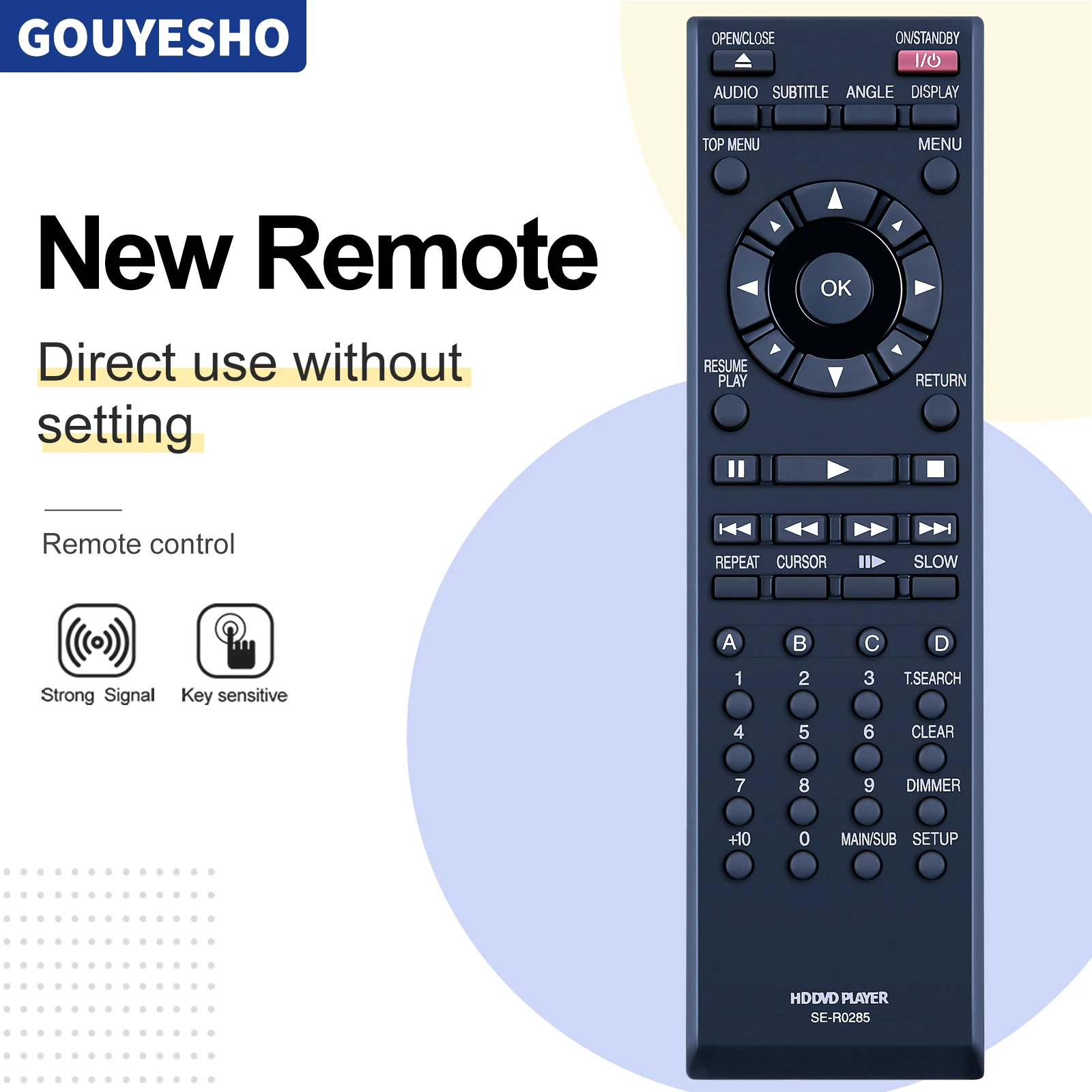 

Пульт дистанционного управления для Toshiba SE-R0285 HD-A3 HD-A30 HD-A30KU HD-A3KU HD-D3 HD-D3KU HD-E1KR HD-EP35KE HD DVD-проигрыватель