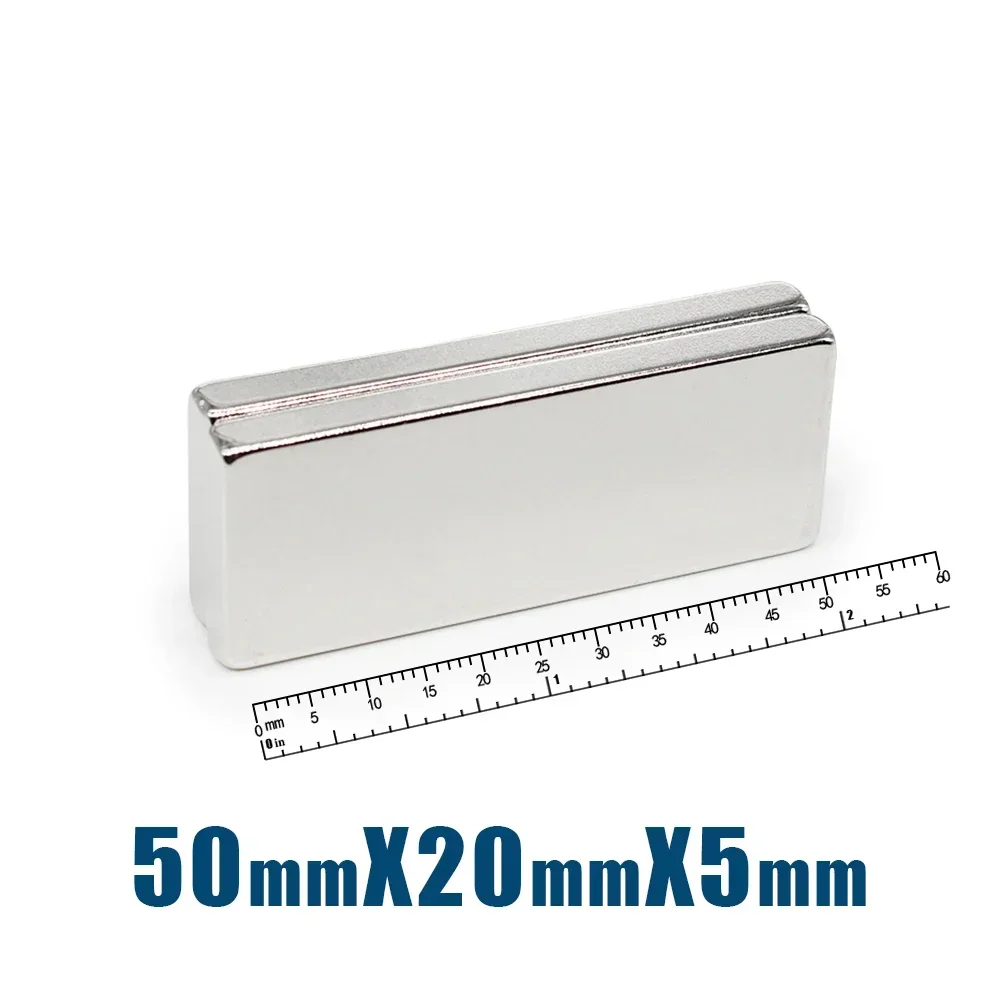 1/2/5/10PCS 50x20x5mm Quadrate Strong Powerful Magnets N35 Block Rectangular Neodymium Magnet Permanent Magnets