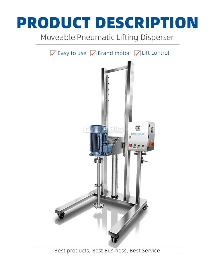 Mixing Homogenizer Car Wash Foam Pneumatic Lifting Shear Dispersion Mixer