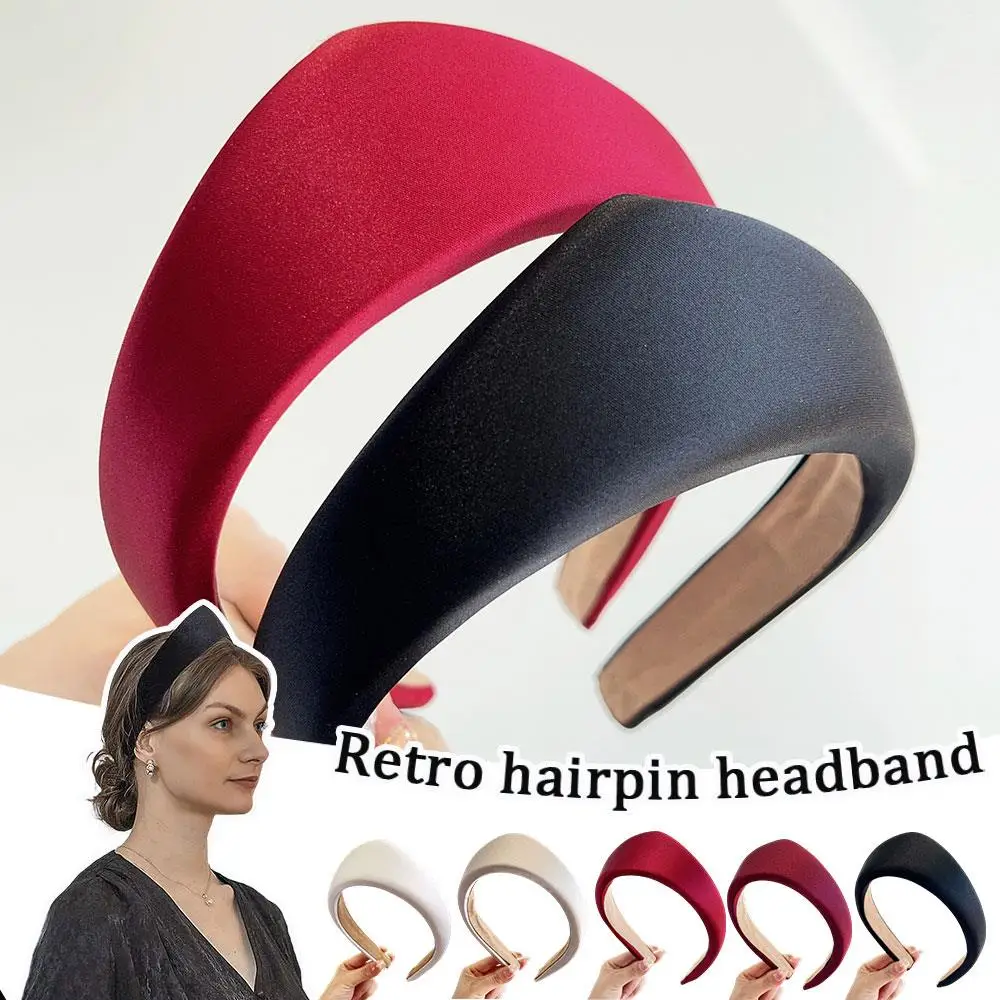 

Retro Satin Crown Headband for Women Triangle Sponge Hair Hoop Europe and America Royal Hairband Crown Style Hair accessories