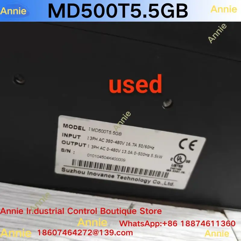 Original frequency converter MD500T 5.5GB, 5.5KW, 380V, three-phase power, frequency range 0-500Hz